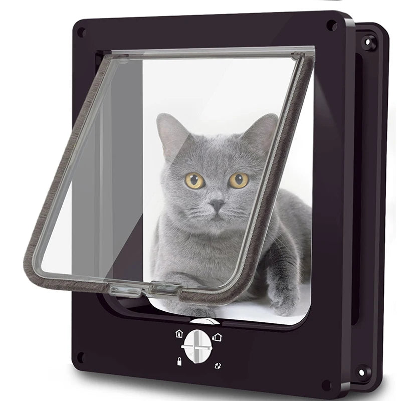 Pet Flap 4-Way Locking Magnetic Home Dog Cat Door Tough ABS Pet Cat Door For Dog And Cat