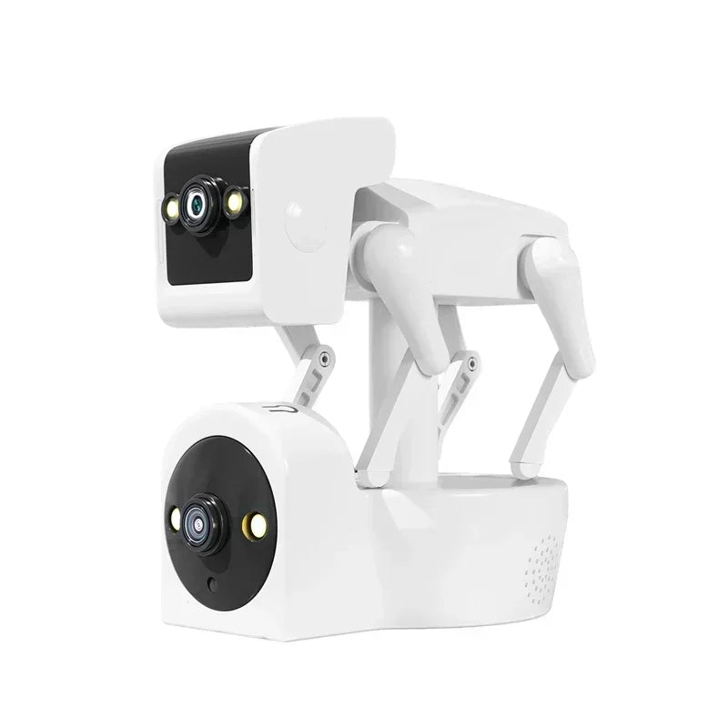 White Robot Dog Camera Full APP  Dome Camera Yoosee AI Humanoid Detection Baby Monitor-EU Plug Color PTZ IP