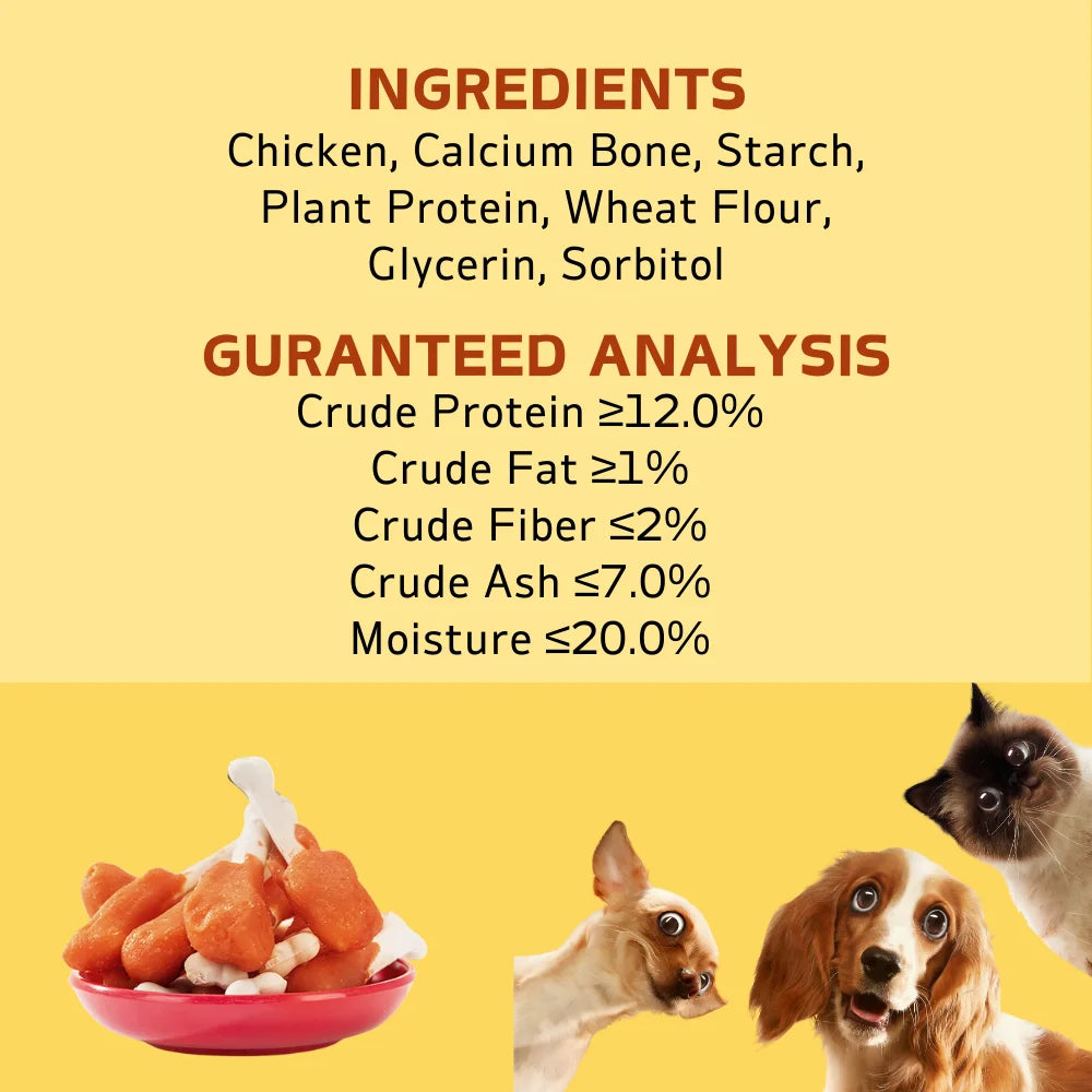 7.05oz/14.11oz (200g/400g)  Calcium Bone Chicken Leg All Natural Ingredients, Natural Dog Treats, Healthy, Easily Digestible