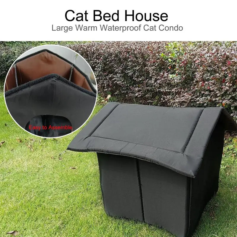 New Cat Bed Cave Winter Warm Oxford Cloth Pet Shelters Enclosed Cat Houses For Outdoor Stray Cat And Dog Shelter