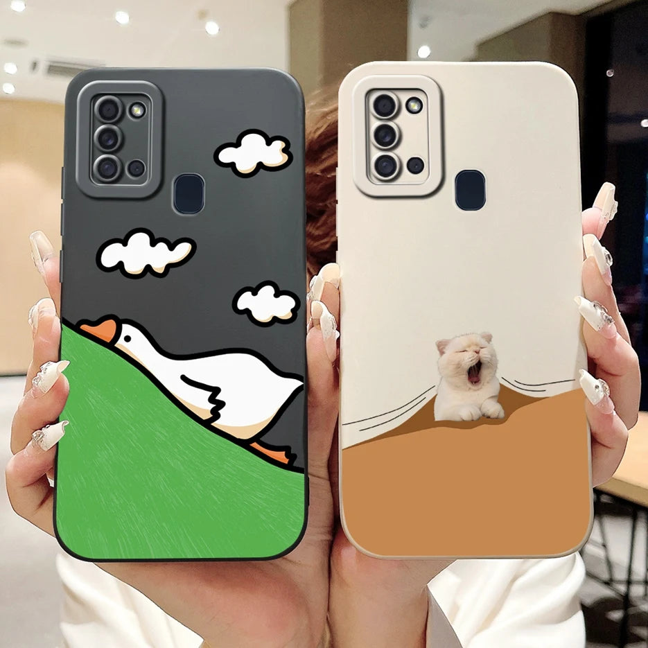 For Samsung Galaxy A21s Case SM-A217F Cute Dog Cartoon Cover Full Camera Protective Shell For Samsung A21s A217F Soft TPU Fundas