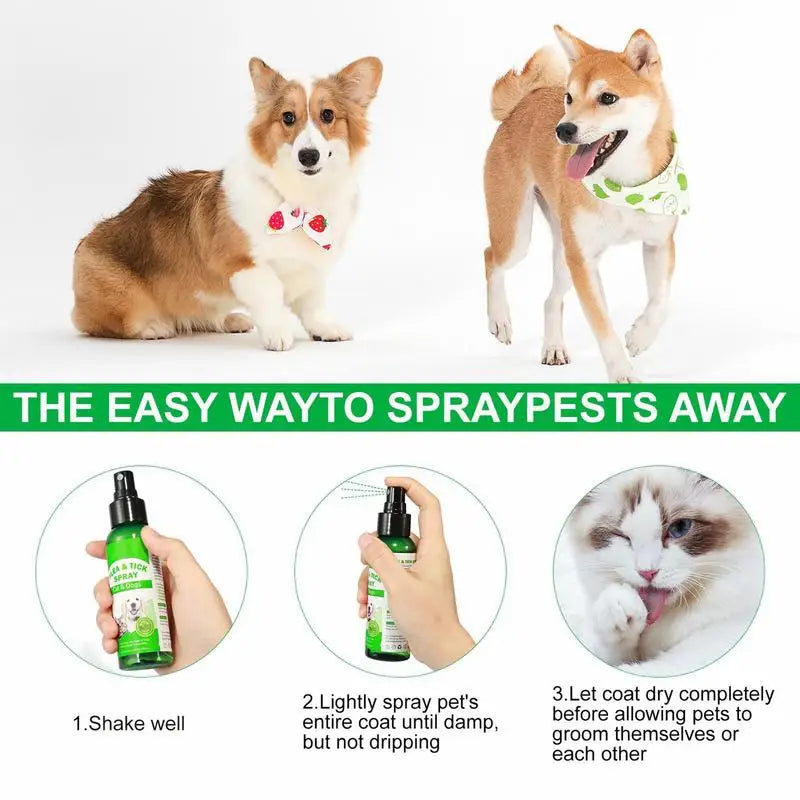 100ml Pet Furr Spray Fleas Tick And Mosquitoes Spray For Dogs Cats And Home Natural Fleas Control Prevention Spray Pet Supplies