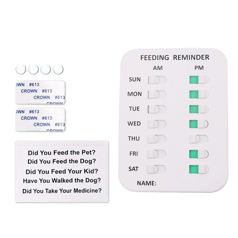 1PC Medication Tracker Feeding Reminder Daily Indicat Magnetic Pill Reminder Tracker Pet Cat Dog Feeding Reminder Health Care