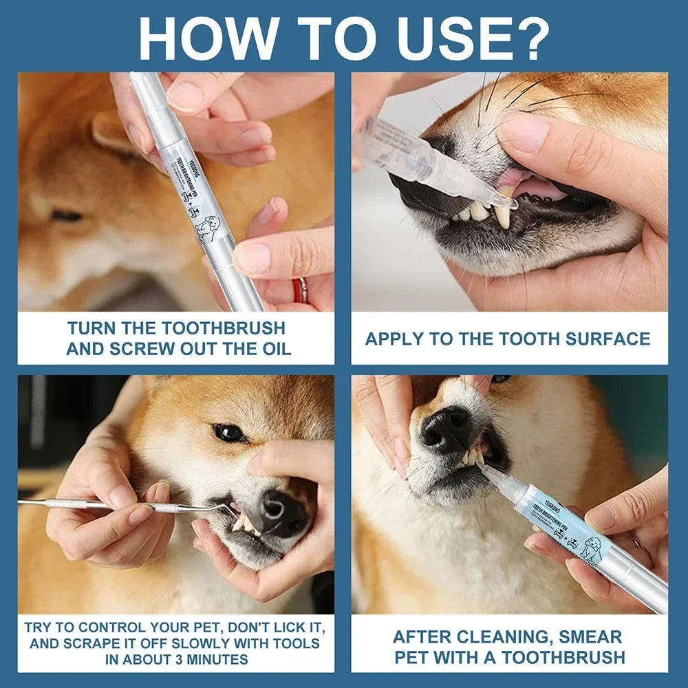 Dog Cat Teeth Cleaning Tools Pet Grooming Toothbrush Tartar Remover Tartar Scraper Dog Dental Stain Cleaning Pen 고양이 숨숨