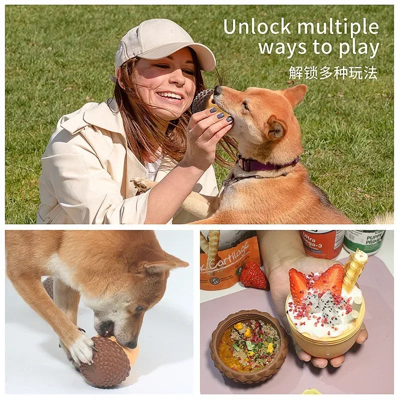 Dog Food Leakage Feeder Teeth Grinding Puzzle Food Grade Silicone Slow Food Pet Toy Pet Ball