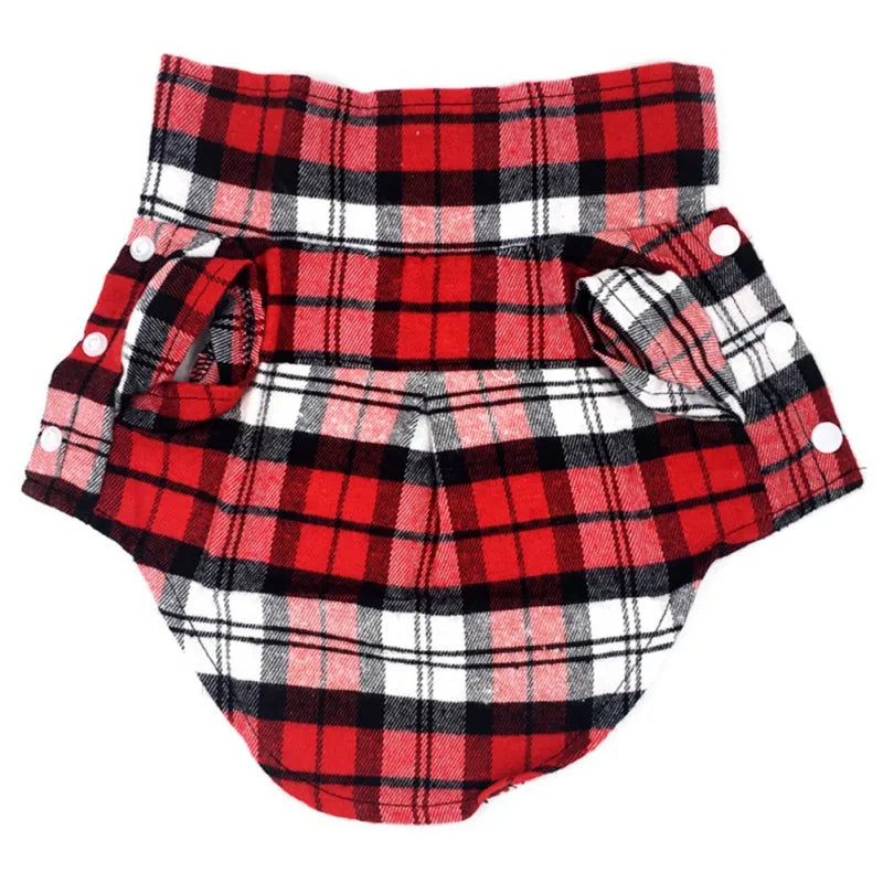 Dog Shirts British Style Plaid Pet Dog Clothes for Small Dogs Cotton Puppy Cat Clothing French Bulldog Vest Chihuahua Summer