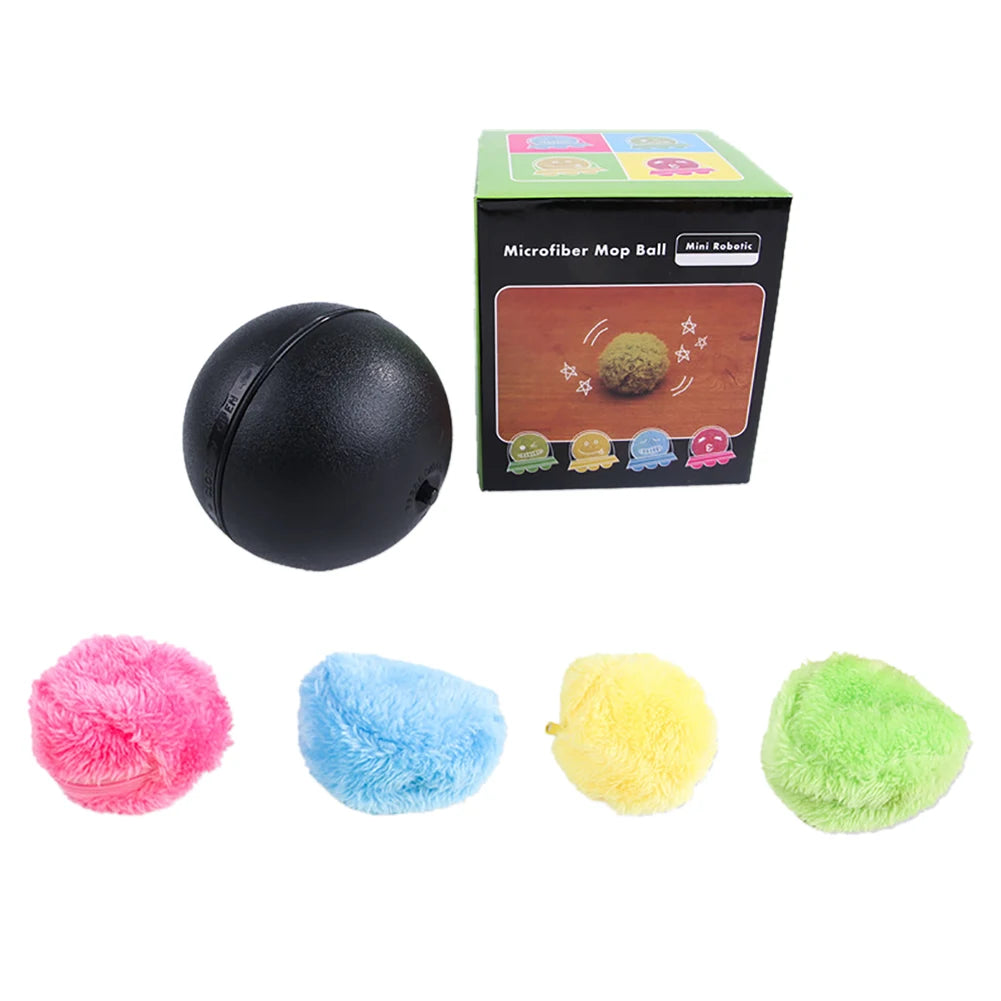 Electric Toy Ball Dog Cat Toy Automatic Pet Plush Ball Activation Automatic Ball Chew Plush Floor Clean Toys Pet Rolling Ball