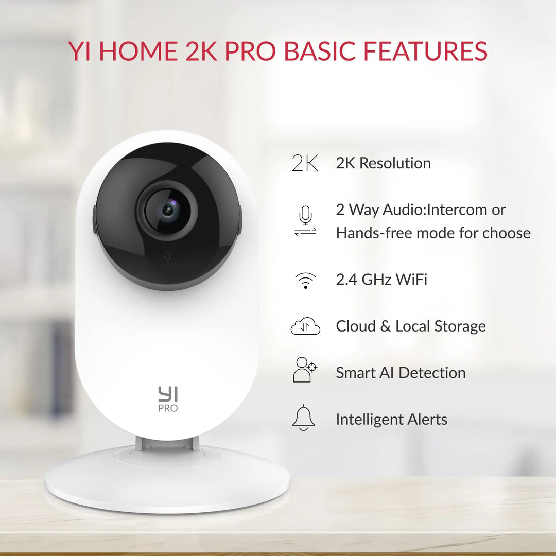 YI Pro 2K Home Security Camera IP Smart 2-Way Audio Wifi Cam with AI Detection Surveillance Protection Video Record