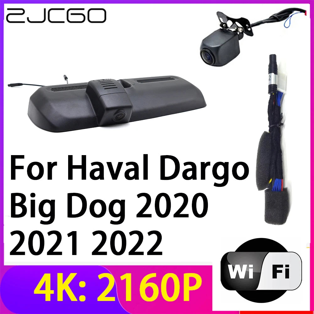 ZJCGO 4K 2160P Dash Cam Car DVR Camera 2 Lens Recorder Wifi Night Vision for Haval Dargo Big Dog 2020 2021 2022