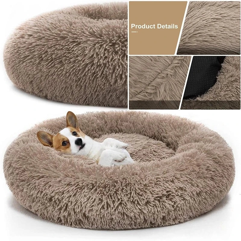 Winter New Pet Bed Comfortable Donut Cuddler Round Dog Kennel Ultra Soft Washable Dog and Cat Cushion Bed Warm Sofa Hot Sell