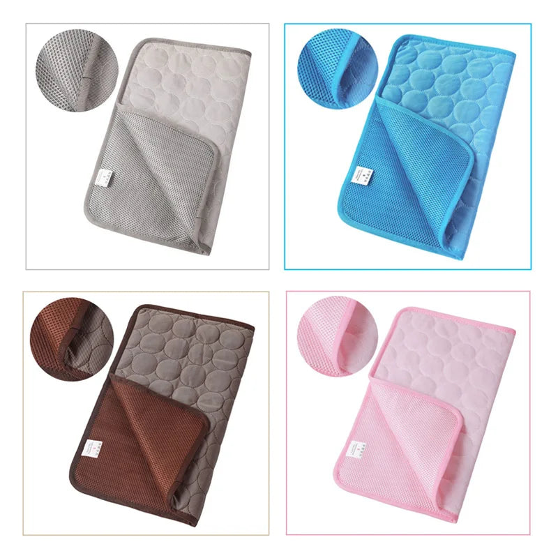 Pet Cat Dog Mat Cooling Summer Ice Pad Washable Breathable Blanket Sofa Puppy Floor Bed Cushion For Dogs Cats Pet Supplies