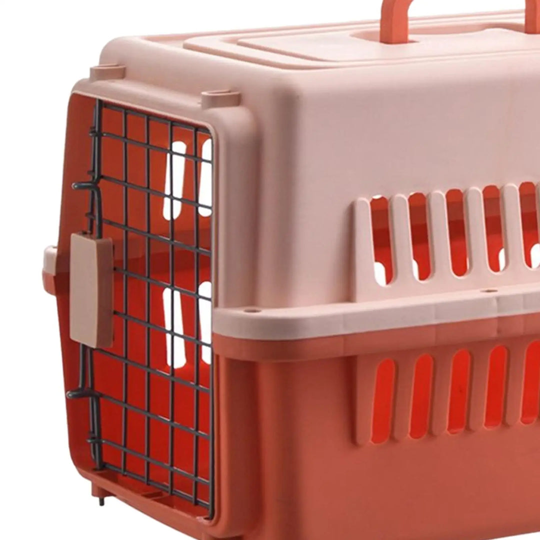 Dog Travel Kennel Crate Cage Case Breathable Tote Transport Box Hard Sided Pet