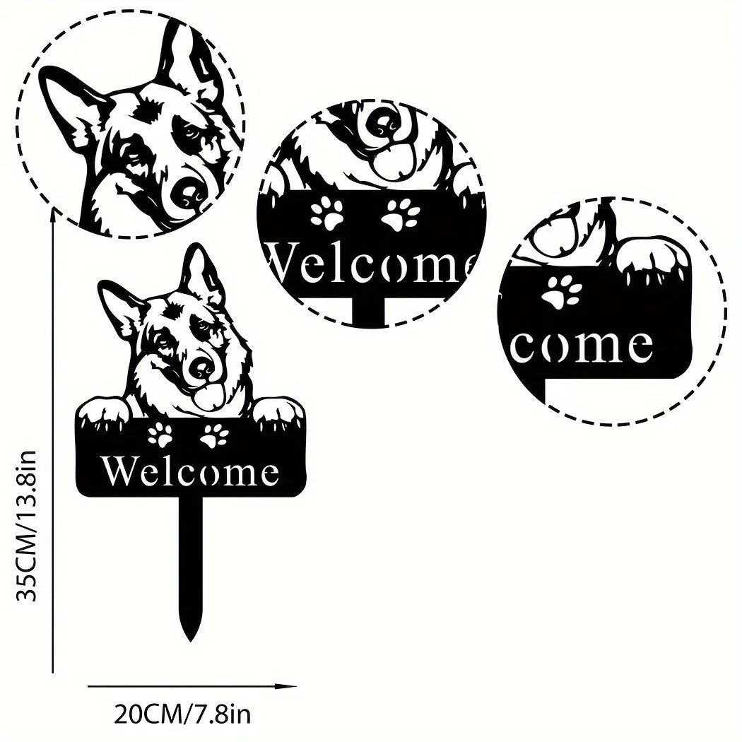 CIFBUY Deco 1pc German Shepherd Dog Memorial Stake Metal German Shepherd Dog Garden Stake Sign Yard Stake Dog Memorial Marker