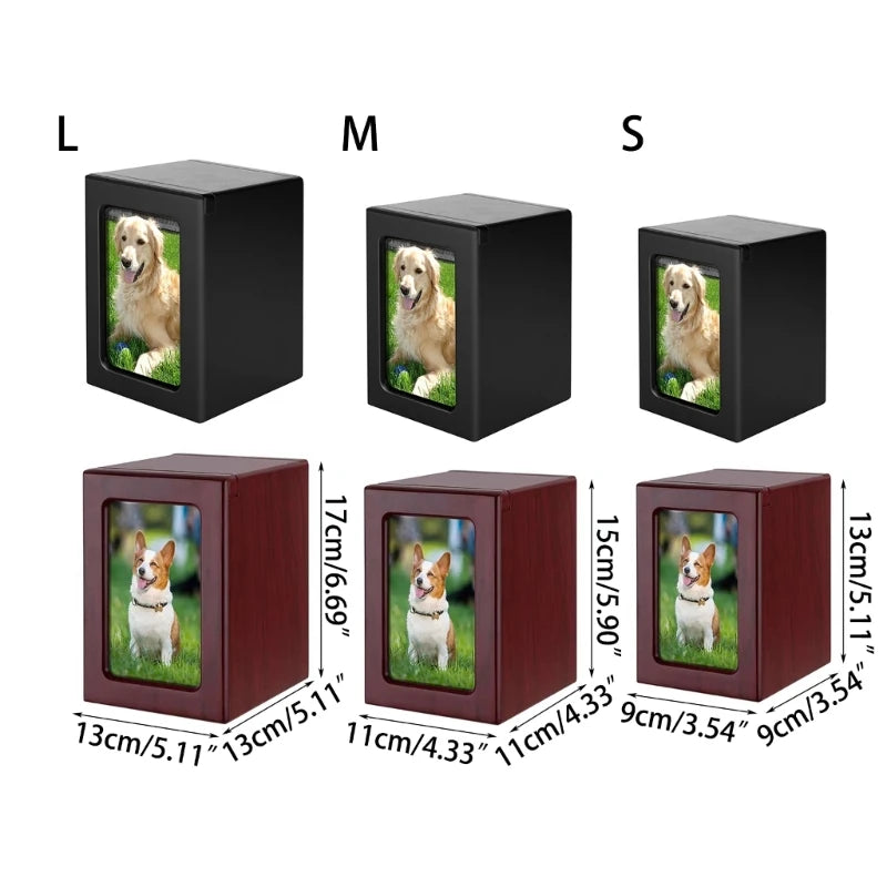 Cremation Urn Pet Cinerary Casket Memorial Box Ashes Funerary Animals Pet Cats Dogs Funeral Supply Can Place Photo