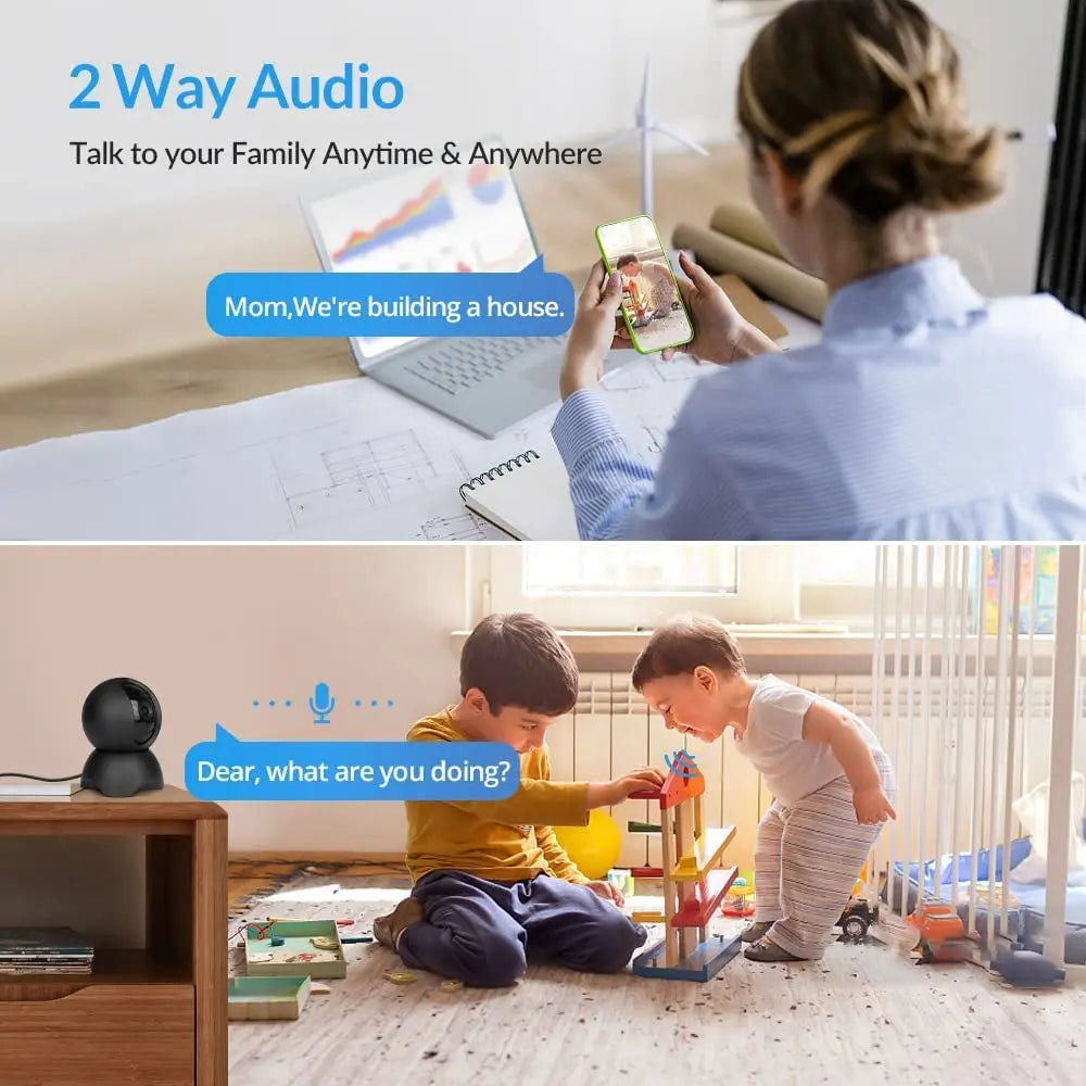 Foscam 5MP WiFi Pet Cameras 2.4GHz Indoor Camera Baby Monitor with 360° Pan Tilt 2-Way Audio Home Security Surveillance Camera