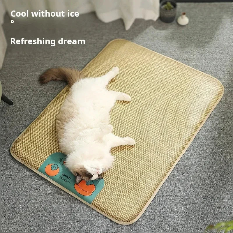 Summer Ice Cool Cat Mat Cool  Litter Mat Rattan Mat Cat Dog Pet Bed Ice Bed Dog Cooling Pet Supplies