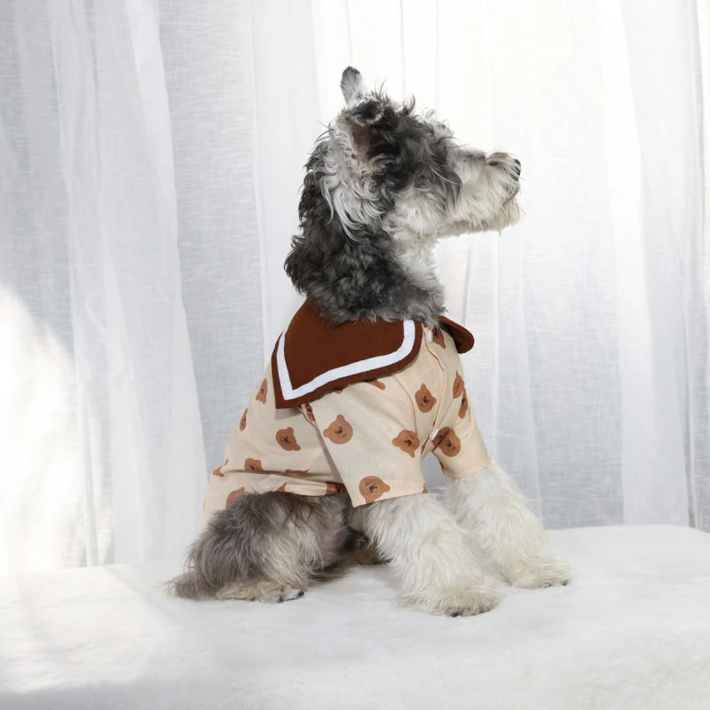 Cute Dog Shirt Summer Pet Clothes Schnauzer Clothing Yorkie Pomeranian Poodle Bichon Frise Dog Costume Puppy Pajamas Apparel