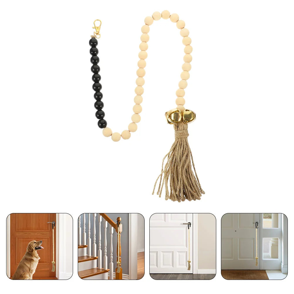 Dog Potty Training Bell Beads Pet Doorbell Major Decorative Hanging Household Wooden Metal Bells for Doorbells