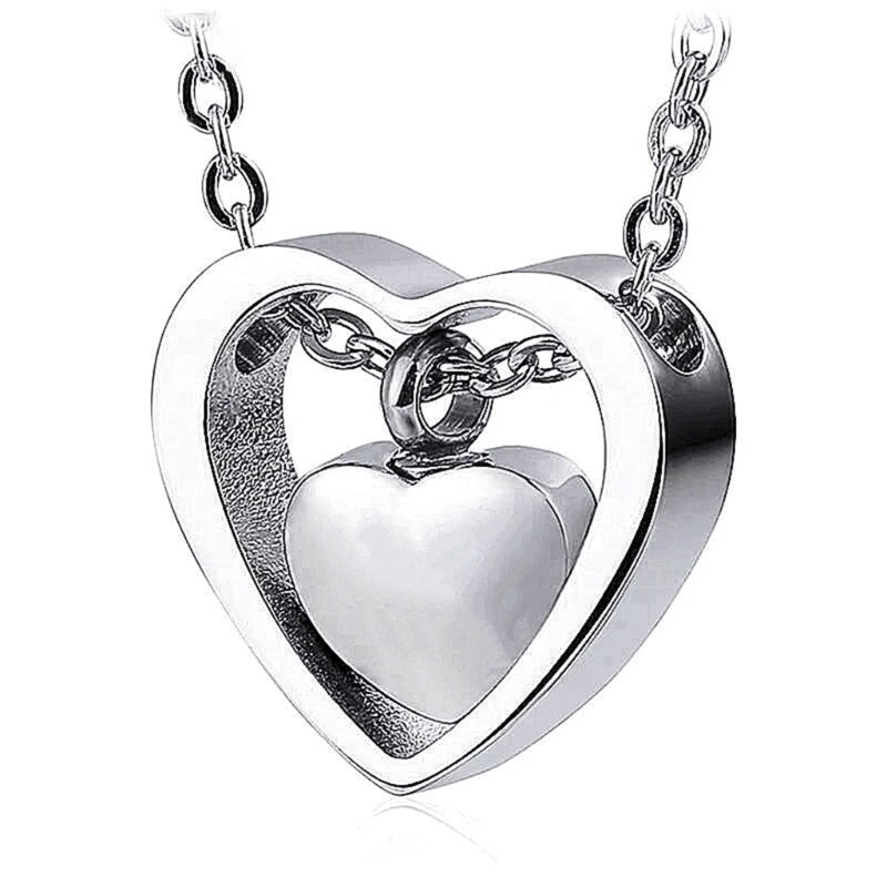 Love Heart Pendant Necklace Ashes Box Memorial Urn Pendant Openable Long-Lasting Necklace Ashes Case Holder Durable