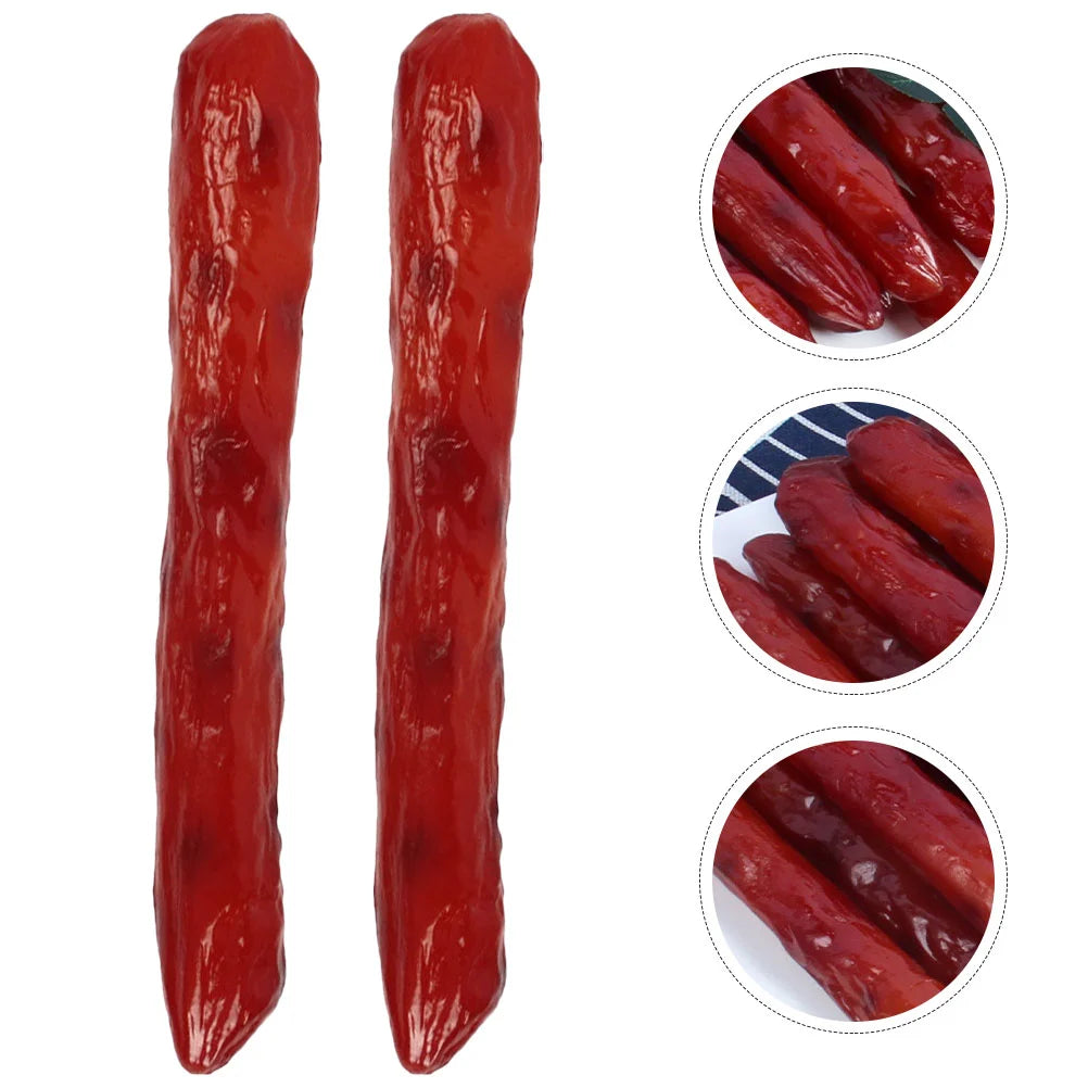 2 Pcs Artificial Simulated Sausage Food Model Toy Photo Props Baby Toys Beef Dogs Realistic Ham Pvc