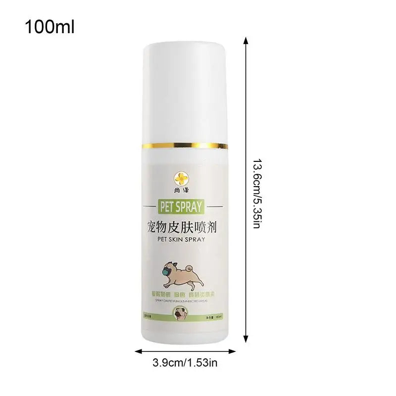 Pet Wound Spray 100ML Skin Care for Cats and Dogs Healing Aid and Skin Repair Anti Itch Spray Dog Health Supplies for Clean