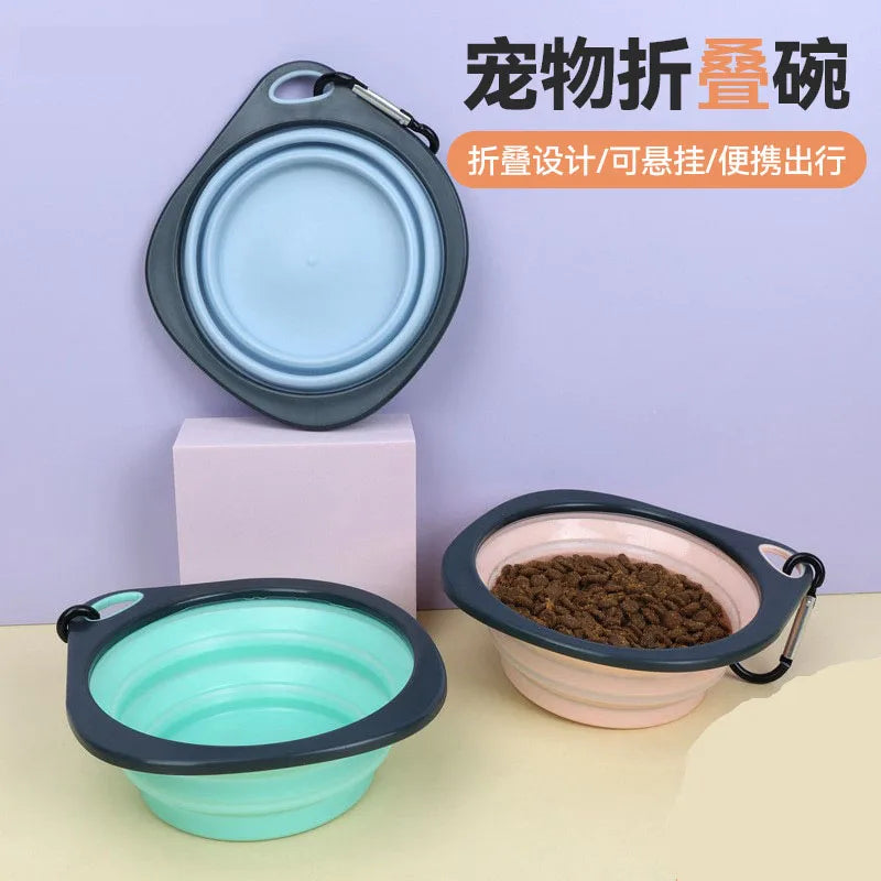 Kitten pet bowl, pet folding bowl, dog bowl, dog outdoor feeding, outdoor drinking bowl, portable cat bowl, pet supplies