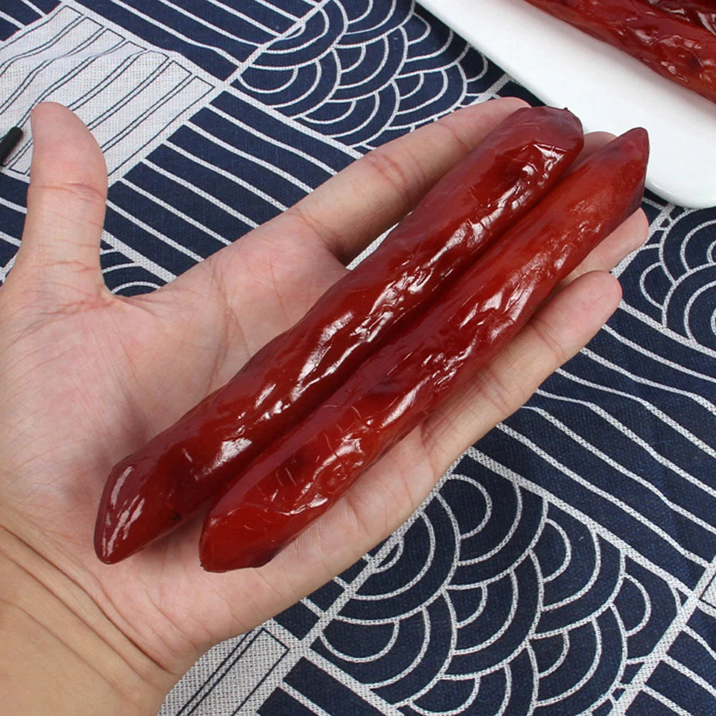 2 Pcs Portable Ham Simulated Sausage Food Model Toy Photo Props Dogs Fake Fast Pvc Lifelike