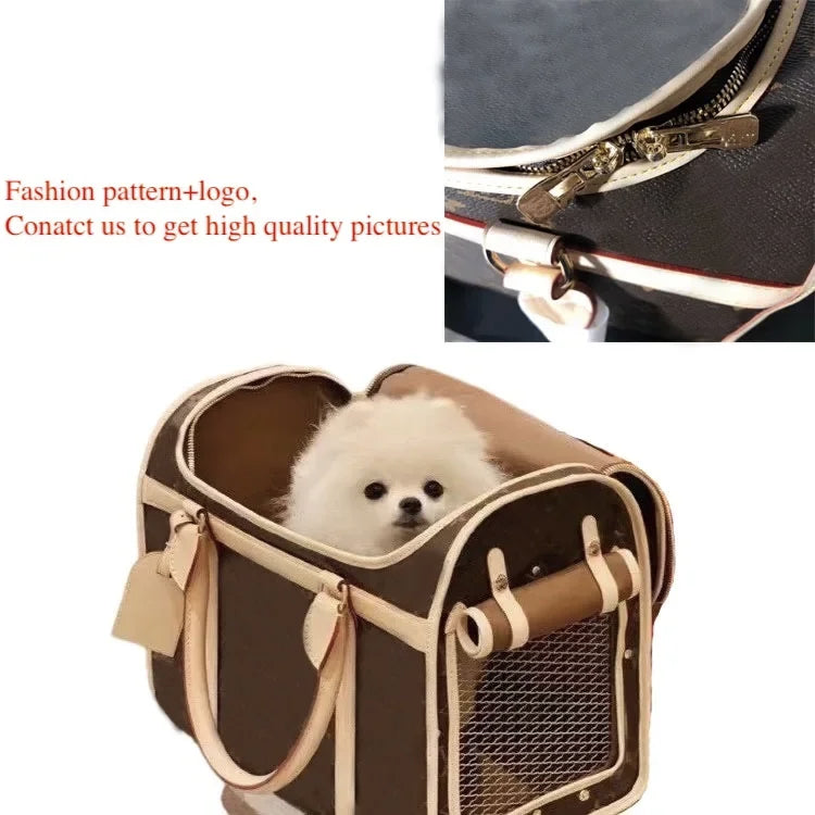 Original Custom Logo Manufacturer luxury brand famous design high-end leather pet travel bag cat Carriers dog carrier sling