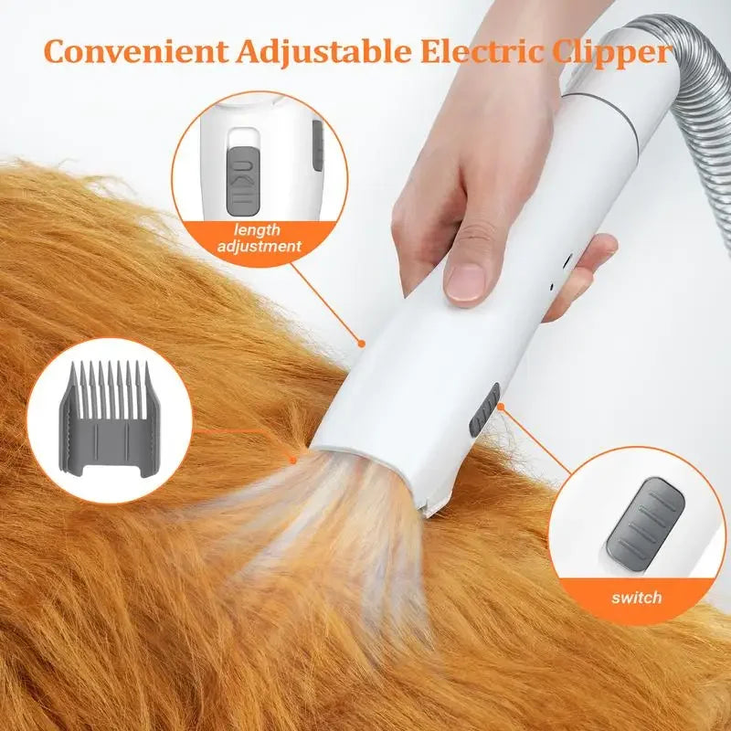 BXYY Dog Grooming Kit & 5 in 1 Vacuum Tools, 1.5L Pet Hair Vacuum With 99% Suction, Dog grooming clippers & Shedding Brush