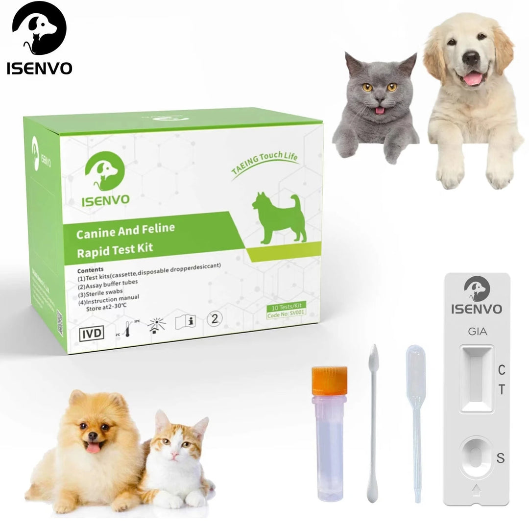 10 Pcs GIA - Canine & Feline GIARDIA Rapid Home Health Test Kit for Dogs & Cats