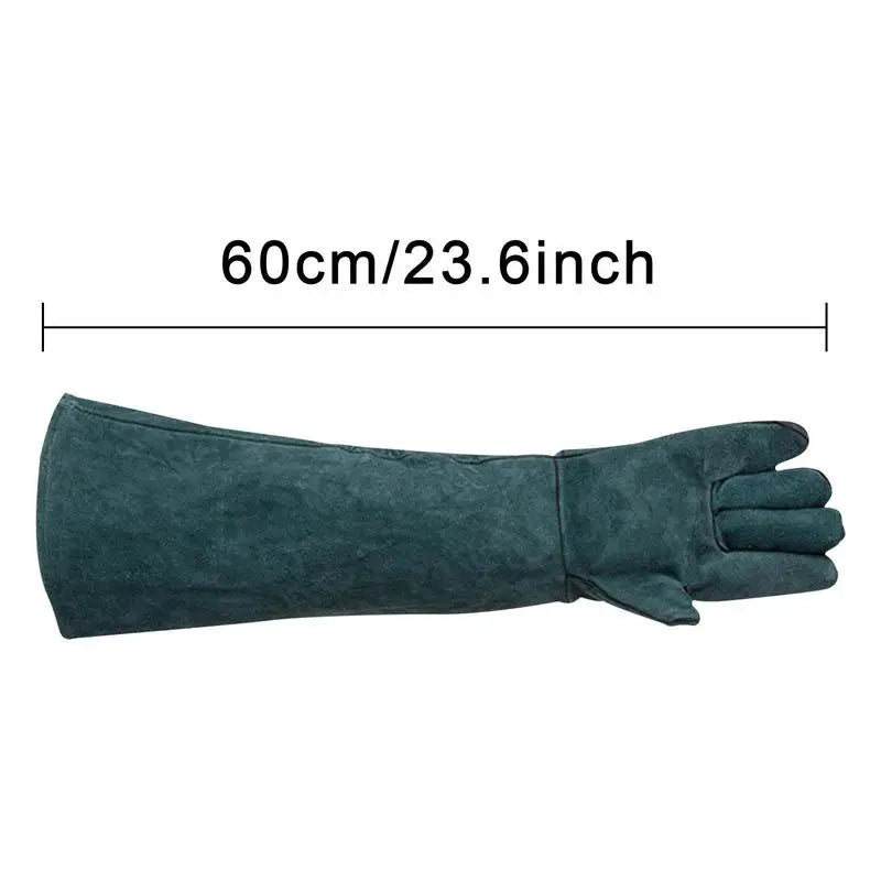 Animal Handling Gloves Leather Multipurpose Pet Grooming Gloves Puncture And Scratch Resistant Dog Bite Sleeve Pet Trapping