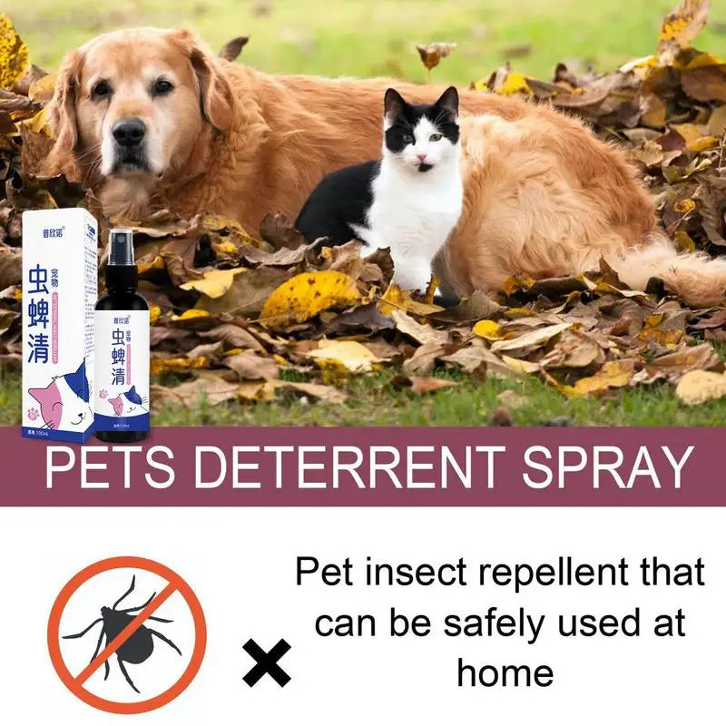 100ml Insect and tick repellent spray No-toxic Outdoor Fleas And Tick Control Pet Fleas Repellents Spray Pet Flea Remover