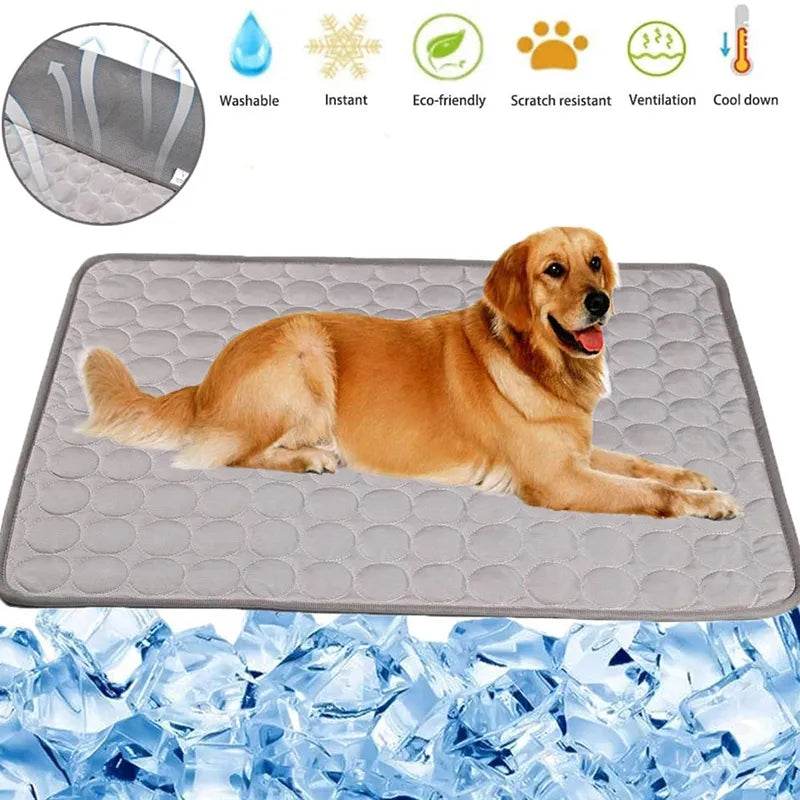 CDDMPET Pets Refreshing Carpet Pet Cooling Ice Pad Cold Silk Moisture-Proof Sofa Mats Tour Sleeping Bed Pet Accessories Dog Mat